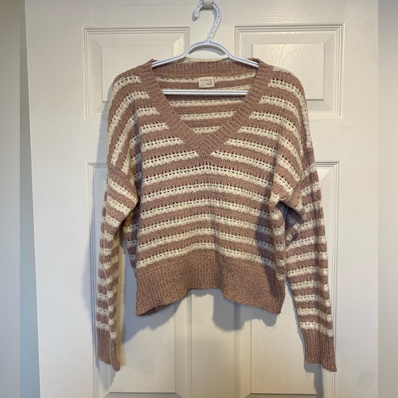 dreamers by debut Ash Pink Striped Knit Sweater Size M/L - Picture 2 of 9